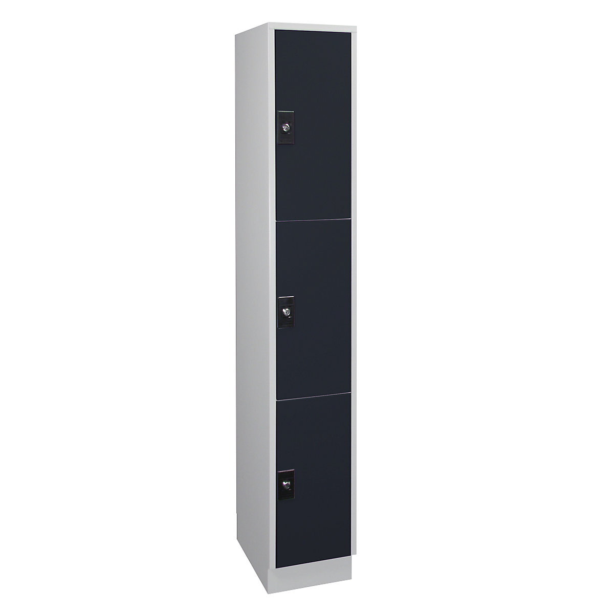 Armadietto a 3 scomparti Stuttgart – Wolf, 1 scomparto, grigio chiaro / grigio antracite-0
