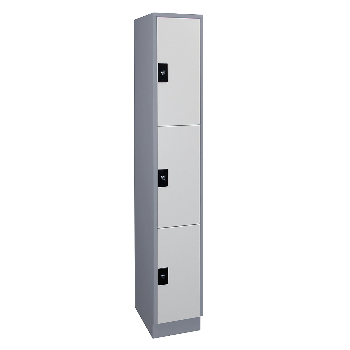 Armadietto a 3 scomparti Stuttgart – Wolf, 1 scomparto, grigio argento / grigio chiaro-0