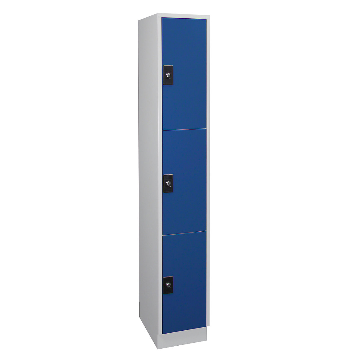 Armadietto a 3 scomparti Stuttgart – Wolf, 1 scomparto, grigio chiaro / blu genziana-0