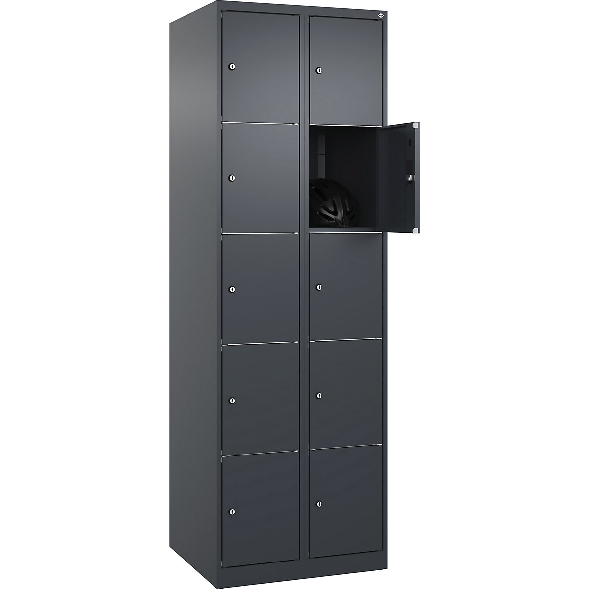 Armadietto a 5 scomparti Classic PLUS – C+P, 2 scomparti, grigio, largh. 600 mm, 10 scomparti, con piedini a pavimento-0