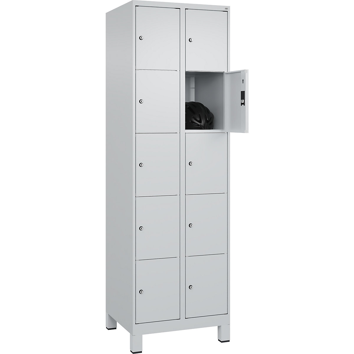 Armadietto a 5 scomparti Classic PLUS – C+P, 2 scomparti, grigio chiaro, largh. 600 mm, 10 scomparti, con piedini-0