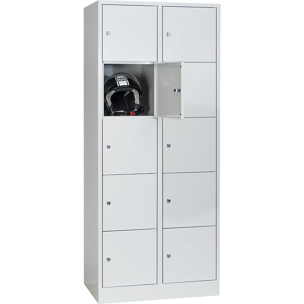 Armadietto a 5 scomparti Dresden – Wolf, 2 scomparti, grigio chiaro, largh. 800 mm, con zoccolino-0