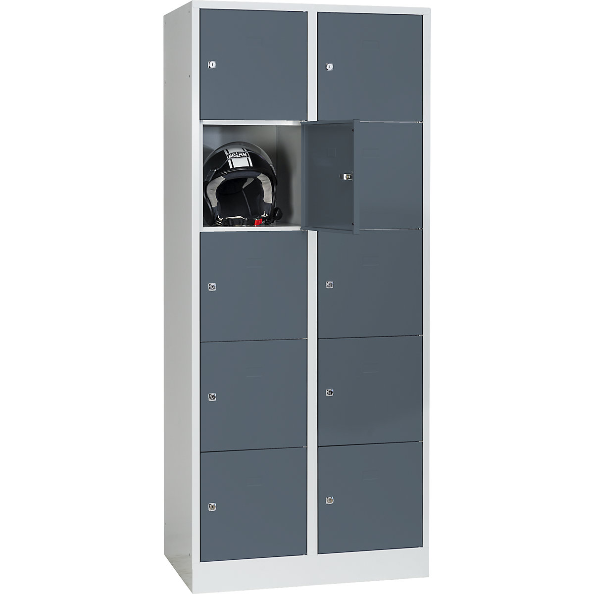 Armadietto a 5 scomparti Dresden – Wolf, 2 scomparti, grigio chiaro / grigio basalto, largh. 800 mm, con zoccolino-0