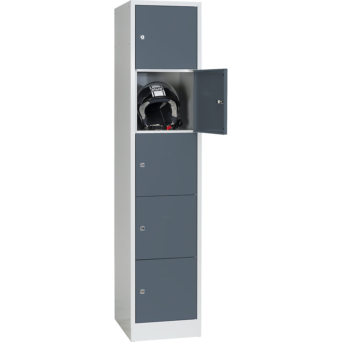 Armadietto a 5 scomparti Dresden – Wolf, 1 scomparto, grigio chiaro / grigio basalto, largh. 400 mm, con zoccolino-0