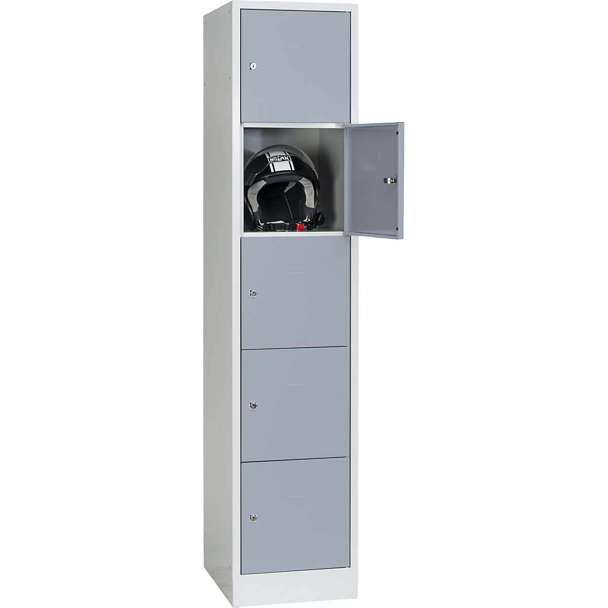 Armadietto a 5 scomparti Dresden – Wolf, 1 scomparto, grigio chiaro / grigio argento, largh. 400 mm, con zoccolino-0