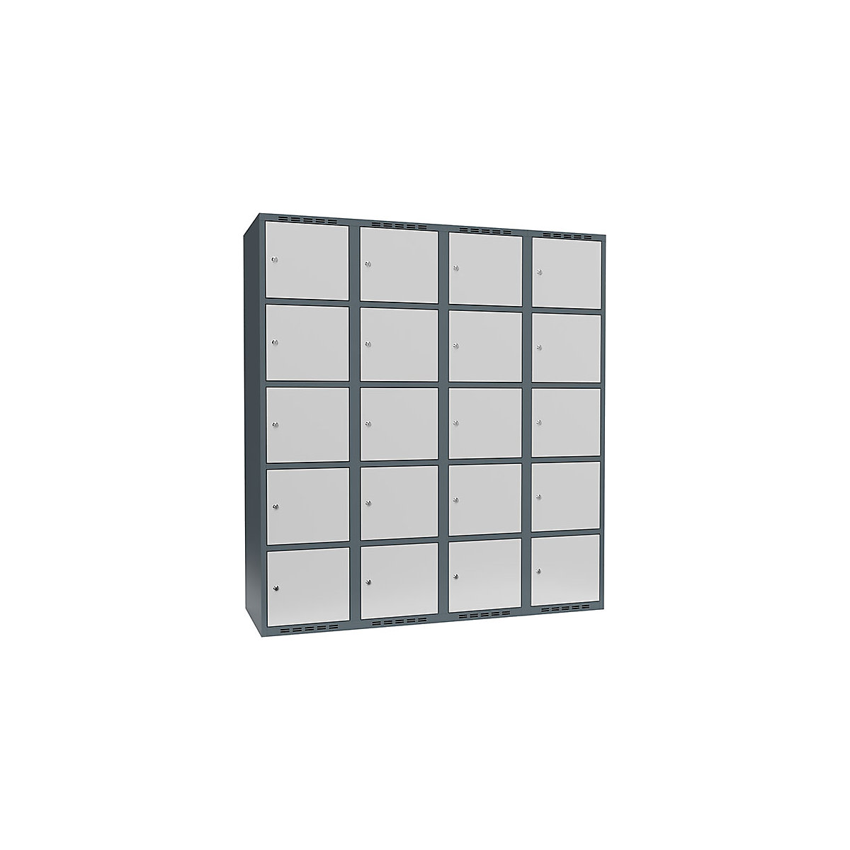 Armadietto a 5 scomparti Fydor, 4 scomparti, grigio-azzurro / grigio chiaro, largh. 1200 mm, 4 scomparti, tetto piatto, serratura a cilindro-0