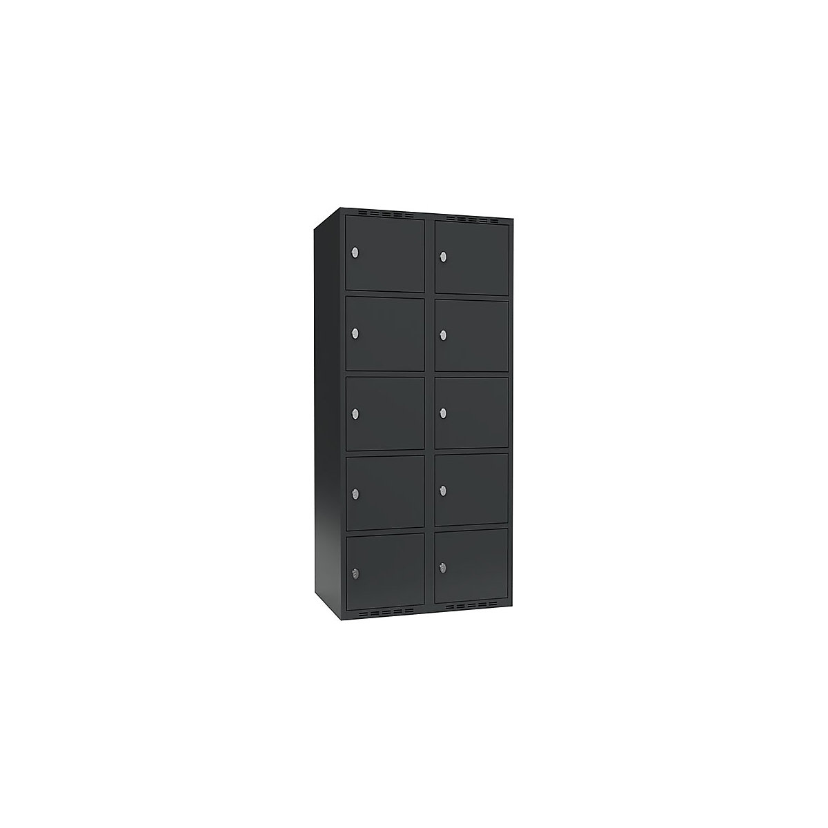 Armadietto a 5 scomparti Fydor, 2 scomparti, grigio, largh. 800 mm, 2 scomparti, tetto piatto, lucchetto-0