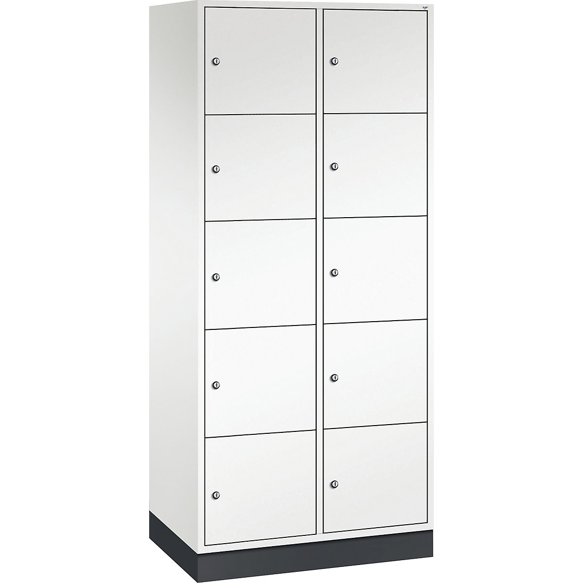 Armadietto a 5 scomparti Intro – C+P, 2 scomparti, bianco puro, largh. x prof. 820 x 500 mm-0