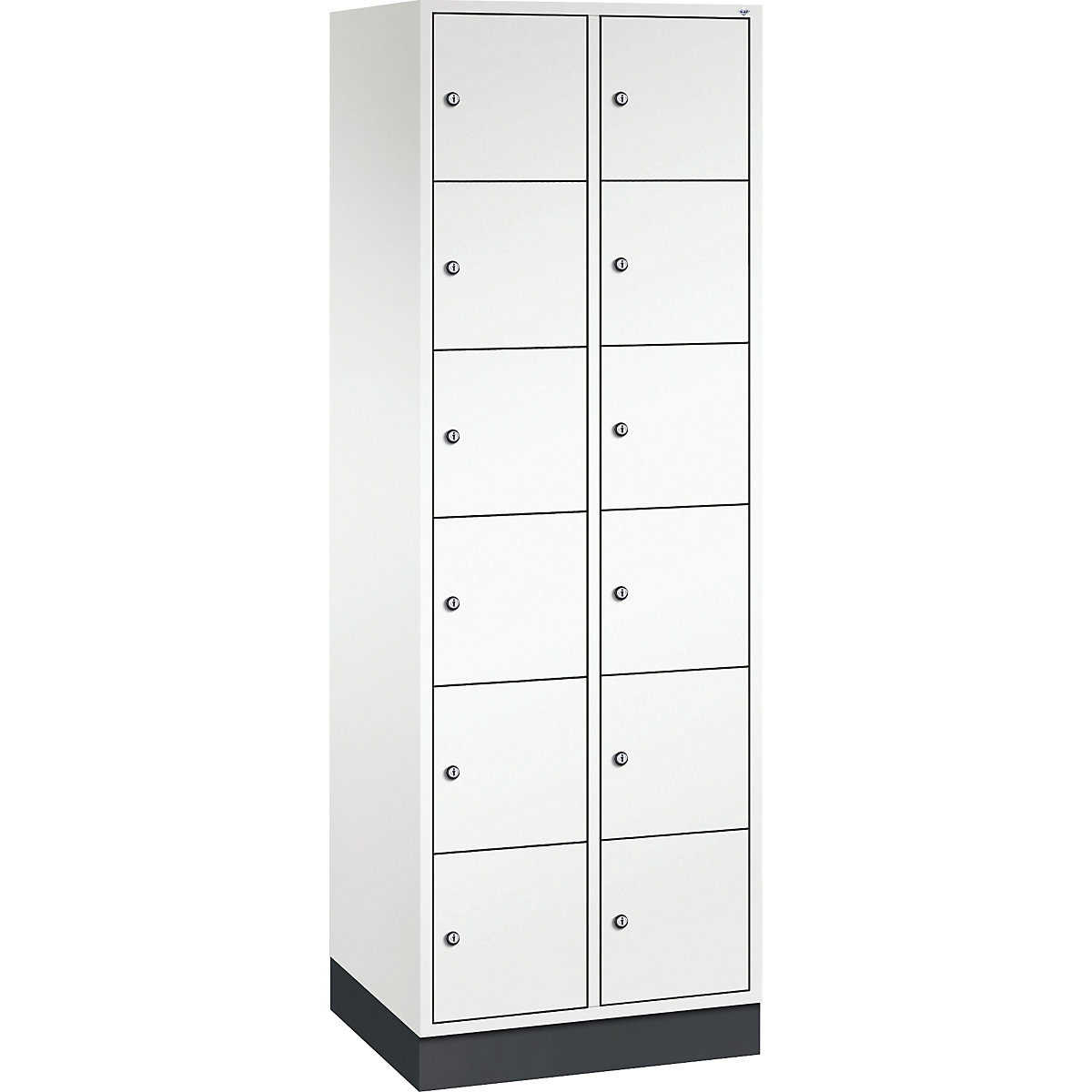 Armadietto a 6 scomparti Intro – C+P, 2 scomparti, corpo bianco puro, ante bianco puro-0