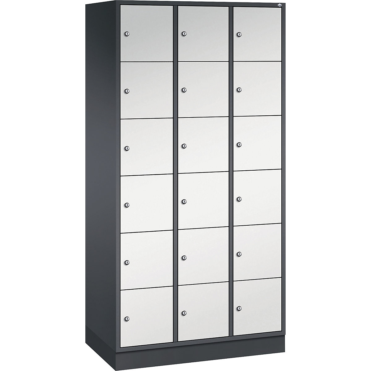 Armadietto a 6 scomparti Intro – C+P, 3 scomparti, corpo grigio nerastro, ante grigio chiaro-0