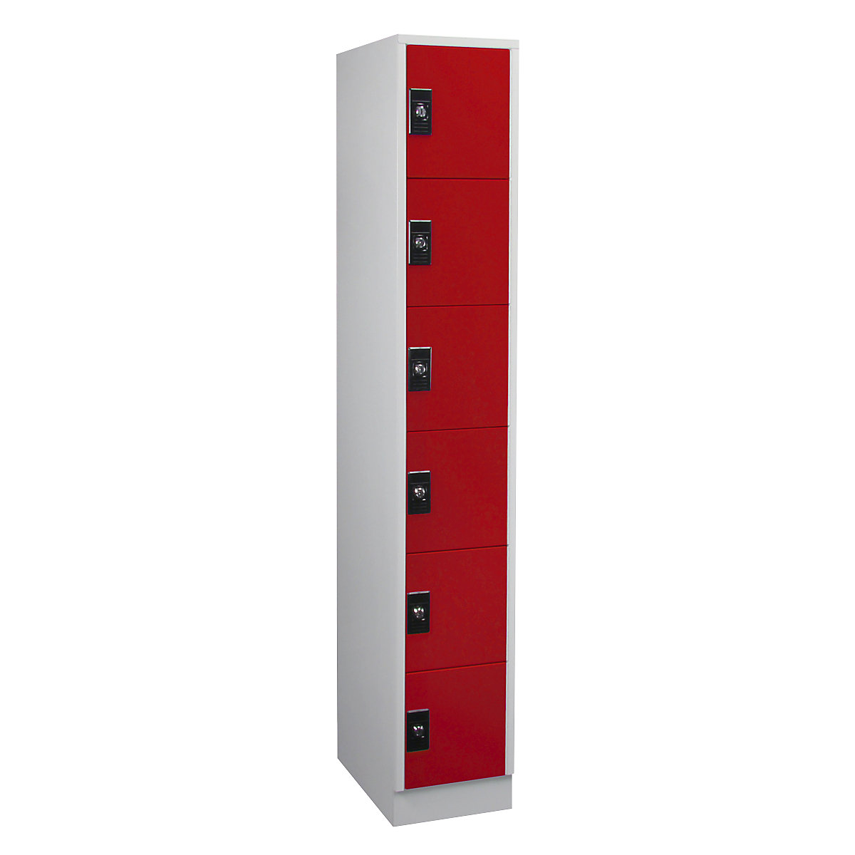 Armadietto a 6 scomparti Stuttgart – Wolf, 1 scomparto, grigio chiaro / rosso fuoco-0