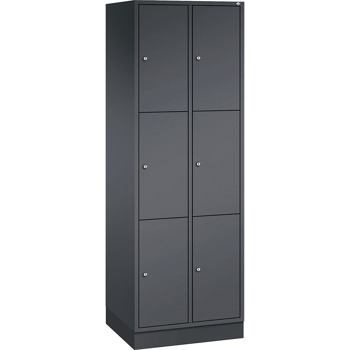 Armadietto a scomparti a 3 piani Intro – C+P, 2 scomparti, grigio nerastro, largh. x prof. 620 x 500 mm-0