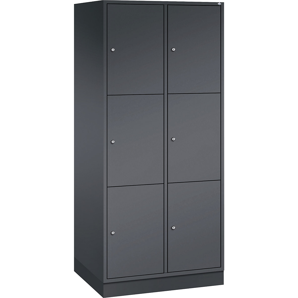 Armadietto a scomparti a 3 piani Intro – C+P, 2 scomparti, grigio nerastro, largh. x prof. 820 x 600 mm-0