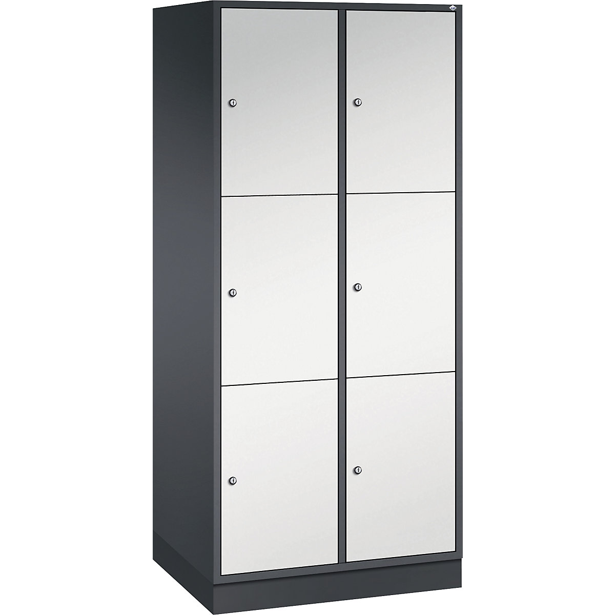 Armadietto a scomparti a 3 piani Intro – C+P, 2 scomparti, grigio nerastro / grigio chiaro, largh. x prof. 820 x 600 mm-0