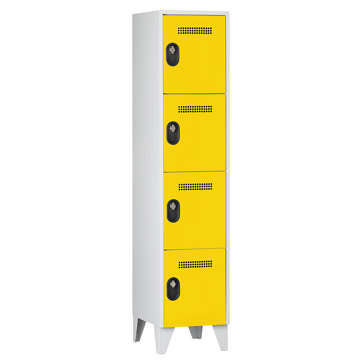 Armadietto a scomparti a 4 piani Köln – Wolf, 1 scomparto, grigio chiaro / giallo zinco, 400 mm-0
