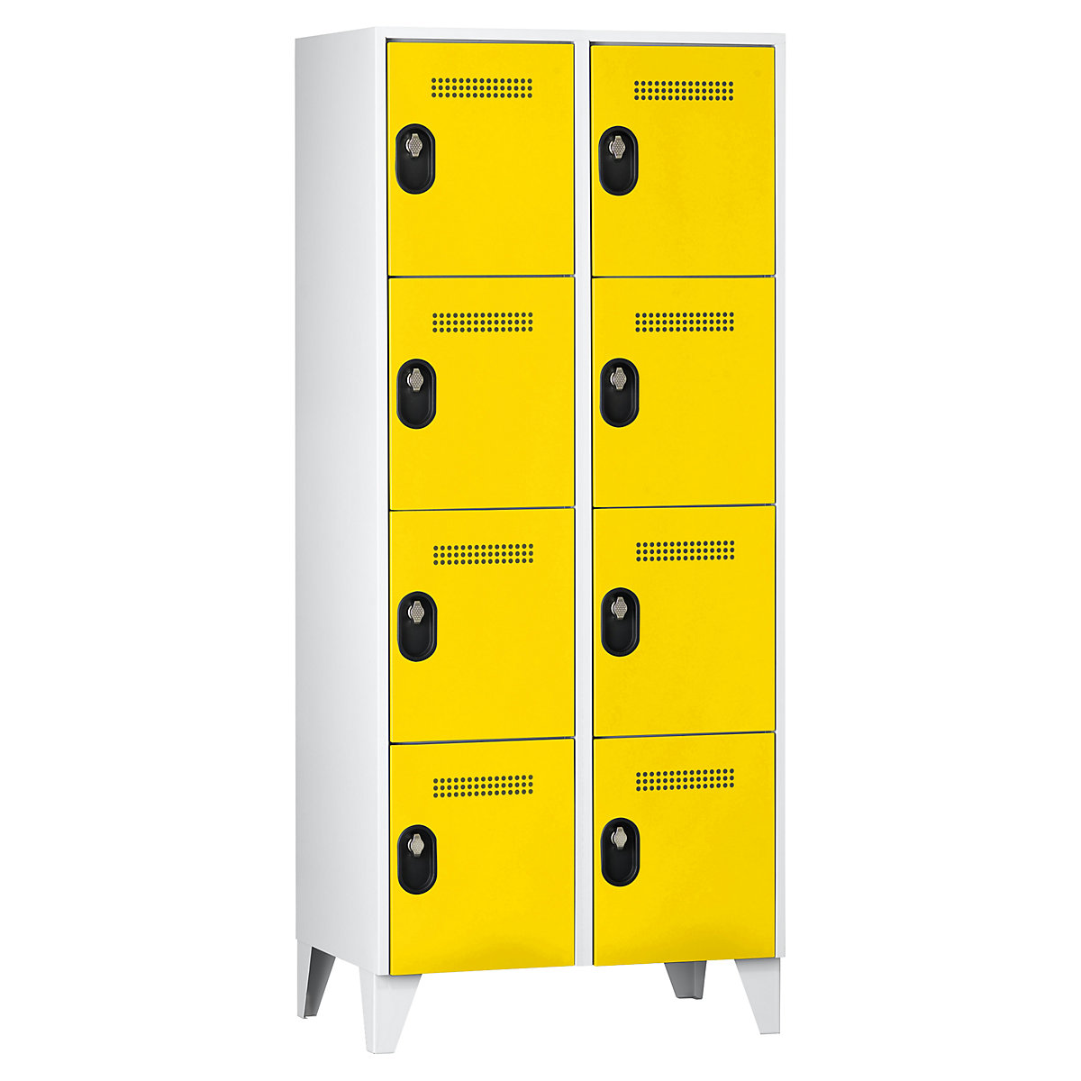 Armadietto a scomparti a 4 piani Köln – Wolf, 2 scomparti, grigio chiaro / giallo zinco, 800 mm-0