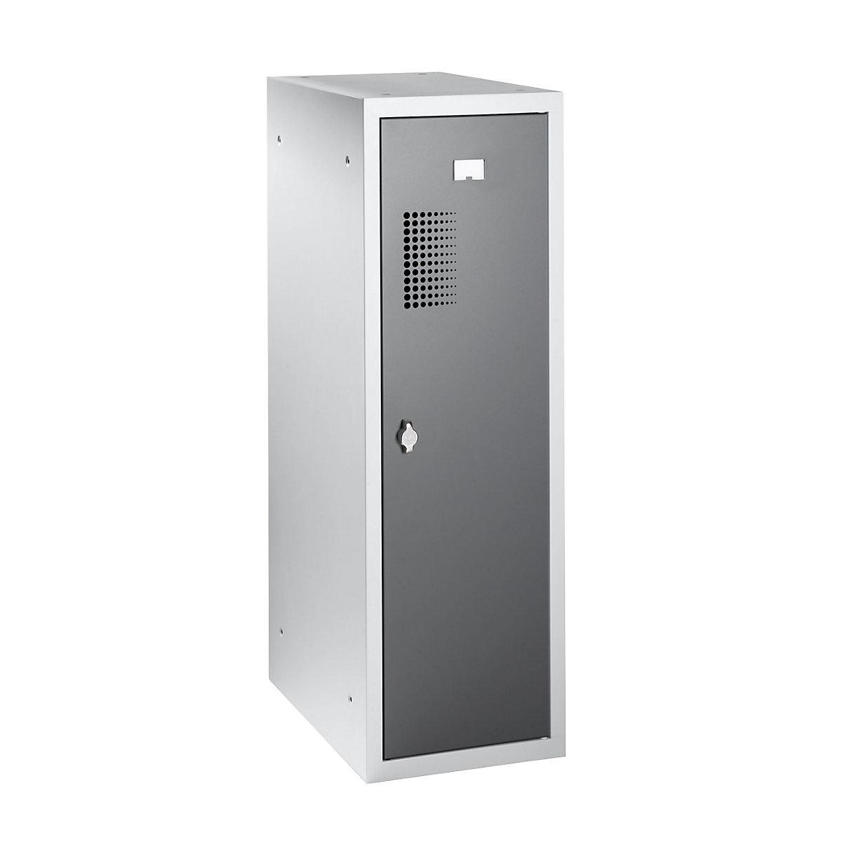 Armadietto a scomparti combinato Amsterdam – eurokraft basic, modulo singolo, grigio chiaro / grigio basalto, larghezza 300 mm, serratura girevole-0