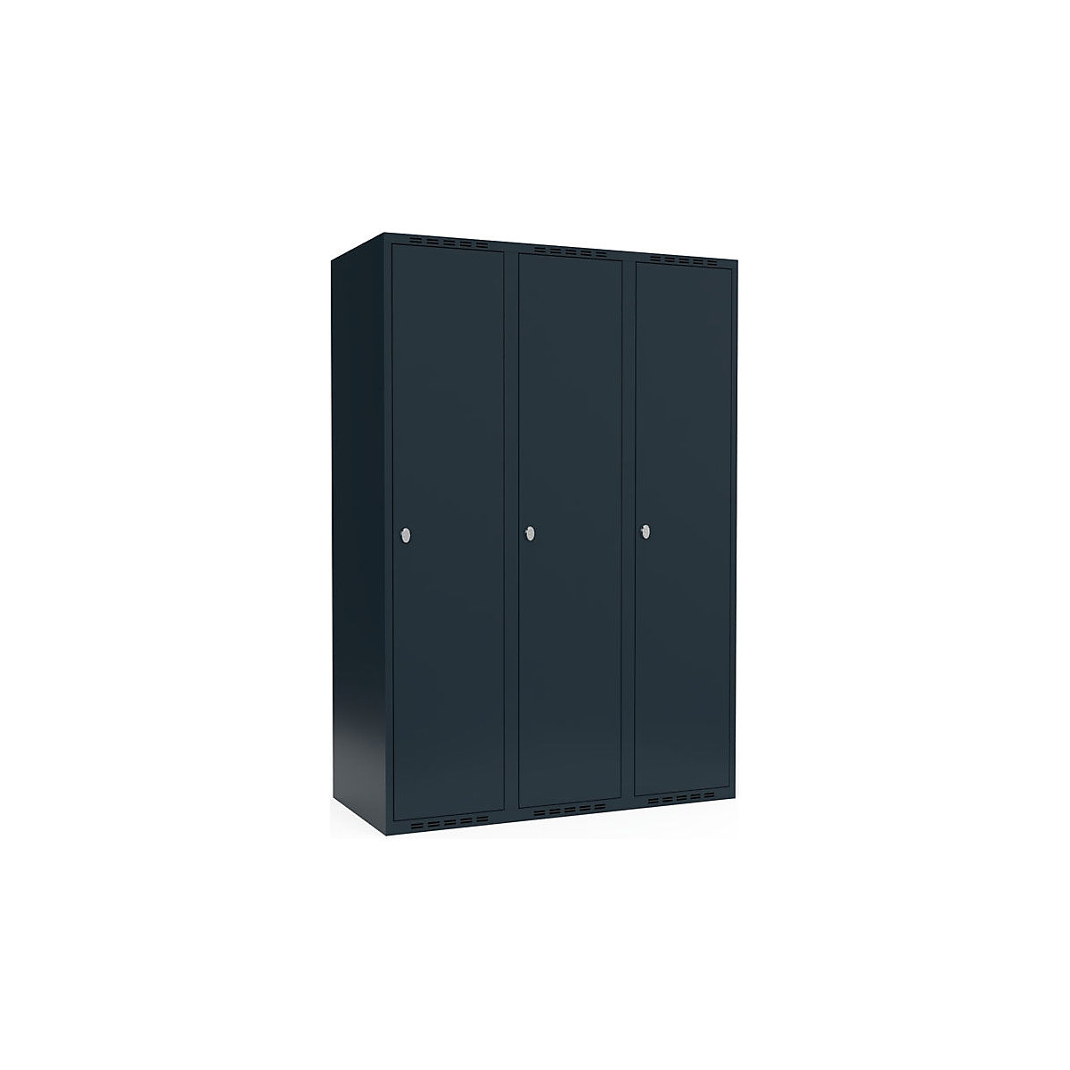 Armadietto Fydor, 3 scomparti, grigio, largh. 1200 mm, 3 scomparti, tetto piatto, lucchetto-0