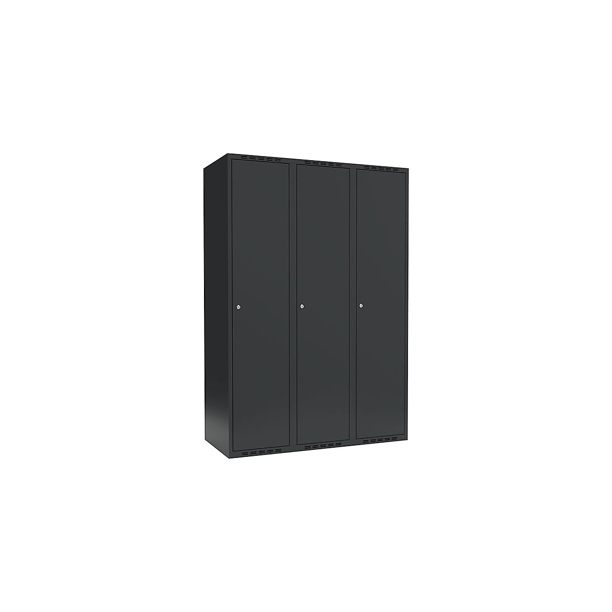 Armadietto Fydor, 3 scomparti, grigio, largh. 1200 mm, 3 scomparti, tetto piatto, serratura a cilindro-0