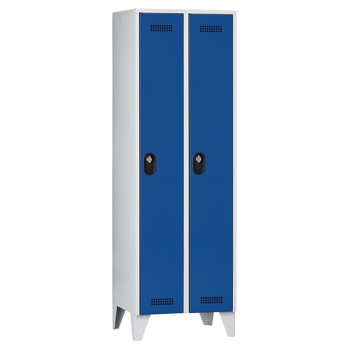 Armadietto Köln – Wolf, 2 scomparti, grigio chiaro / blu genziana, 600 mm-0