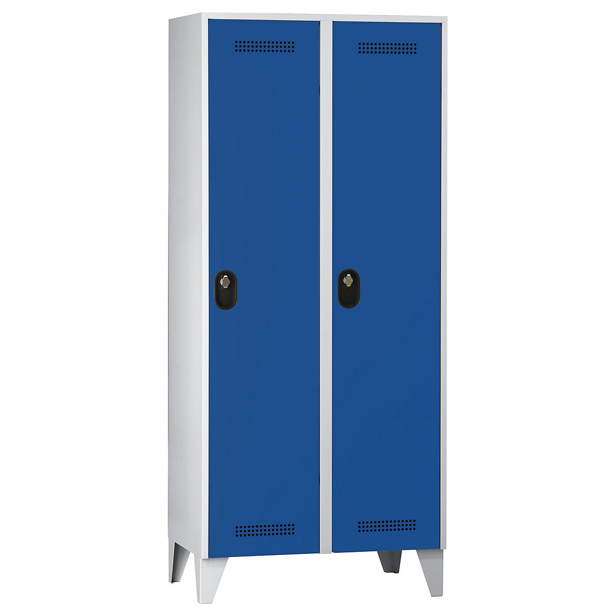 Armadietto Köln – Wolf, 2 scomparti, grigio chiaro / blu genziana, 800 mm-0