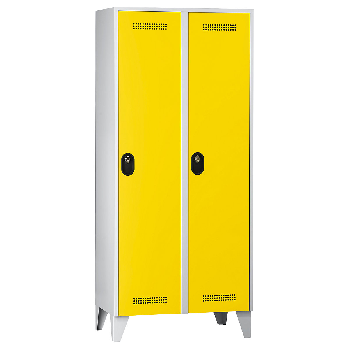 Armadietto Köln – Wolf, 2 scomparti, grigio chiaro / giallo zinco, 800 mm-0
