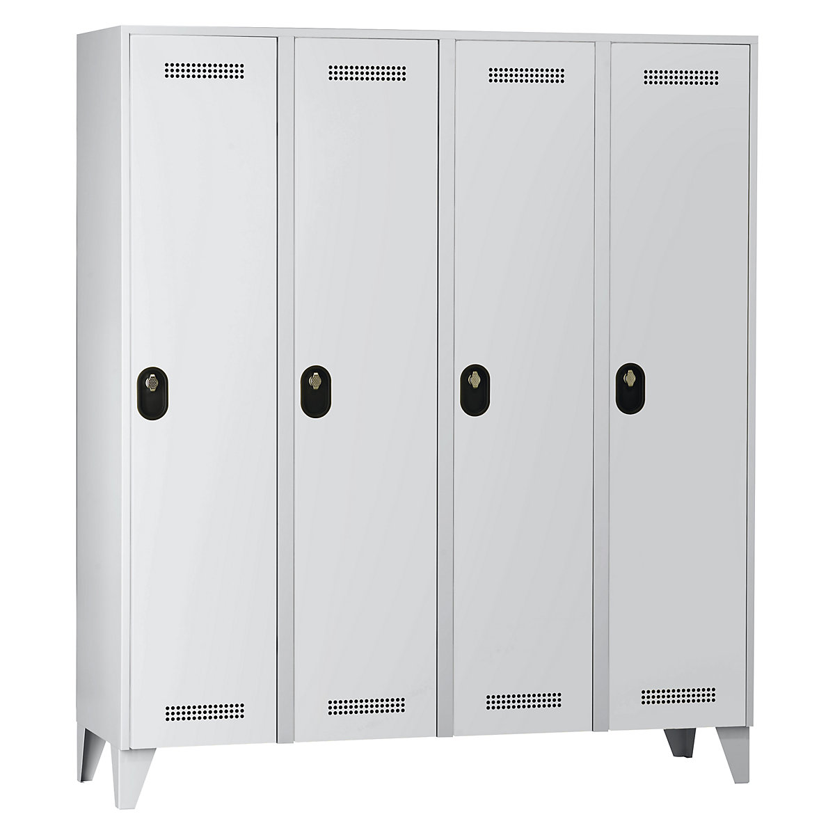Armadietto Köln – Wolf, 4 scomparti, grigio chiaro, 1600 mm-0