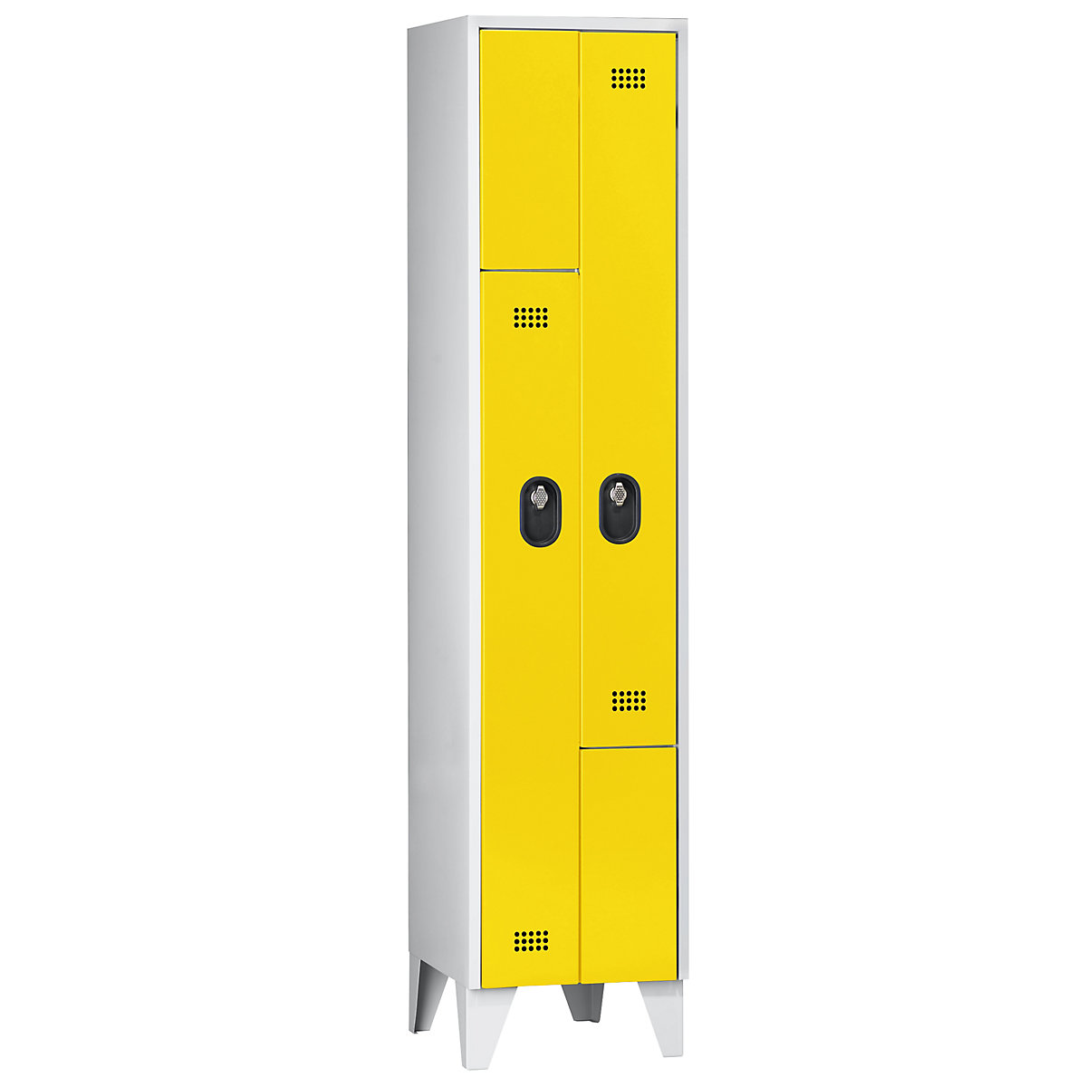 Armadietto a Z Köln – Wolf, 1 scomparto, colore corpo / ante: grigio chiaro / giallo zinco-0