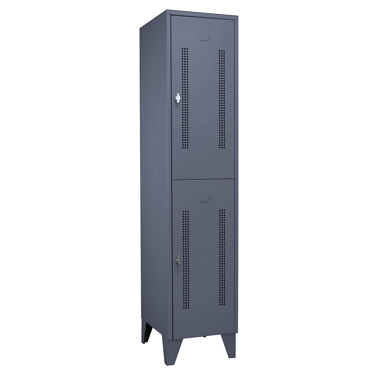 Armadietto a due piani Berlin 1 – Wolf, 1 scomparto, grigio-azzurro, larghezza 400 mm, 2 scomparti-0