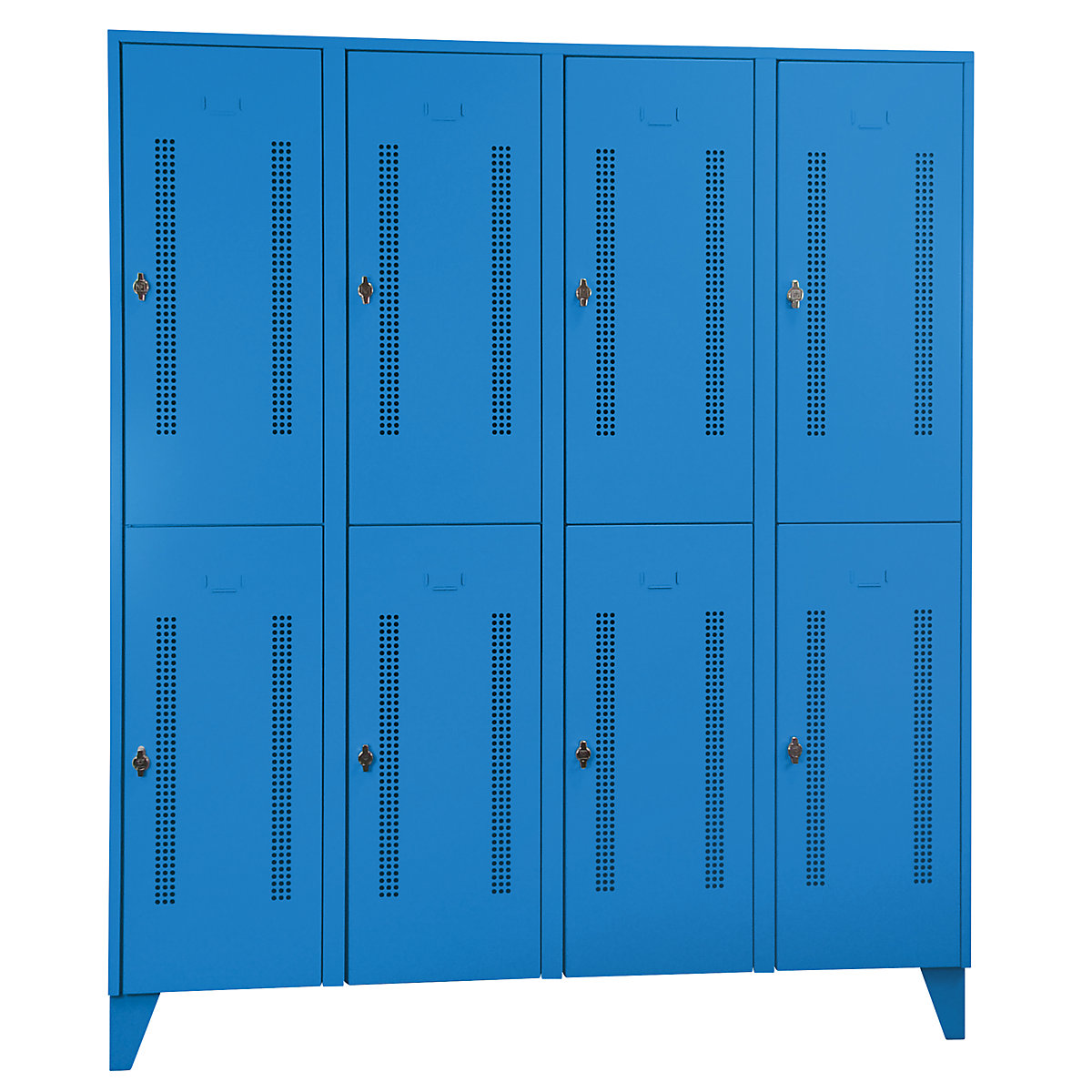 Armadietto a due piani Berlin 1 – Wolf, 4 scomparti, blu chiaro, larghezza 1600 mm, 8 scomparti-0