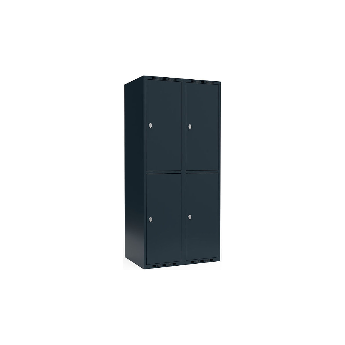 Armadietto a due piani Fydor, 2 scomparti, grigio, largh. 800 mm, 2 scomparti, tetto piatto, lucchetto-0