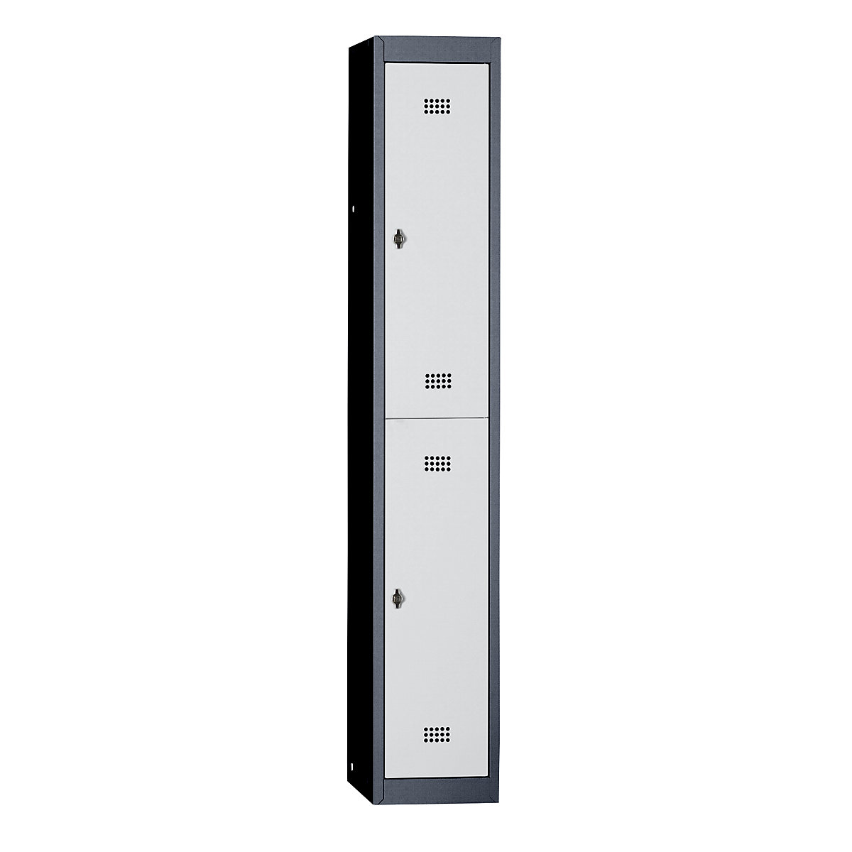 Armadietto a due piani Hamburg – Wolf, 1 scomparto, larghezza 300 mm, elemento di base, grigio antracite / grigio chiaro-0