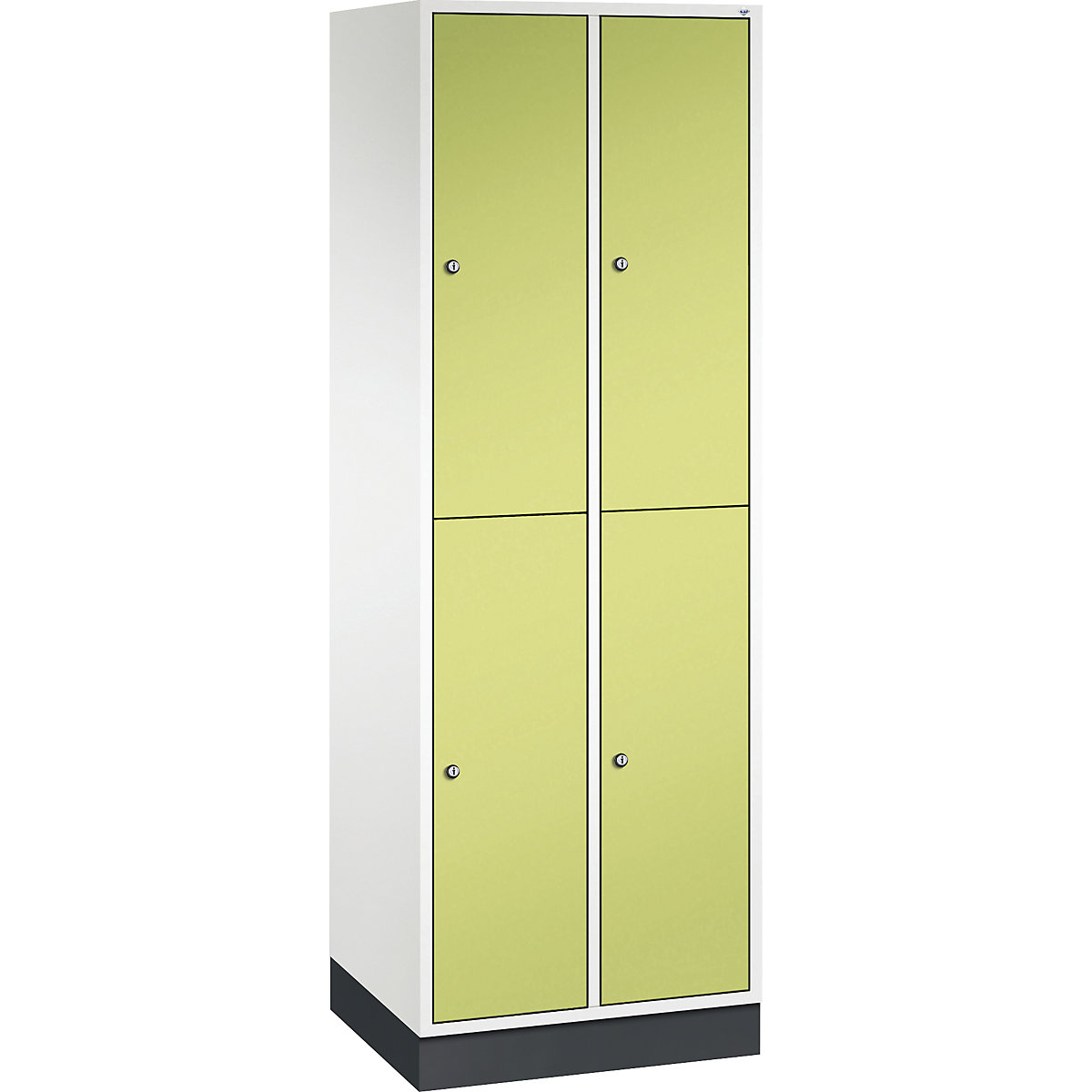 Armadietto a due piani Intro – C+P, 2 scomparti, bianco puro / verdino, largh. x prof. 620 x 500 mm-0