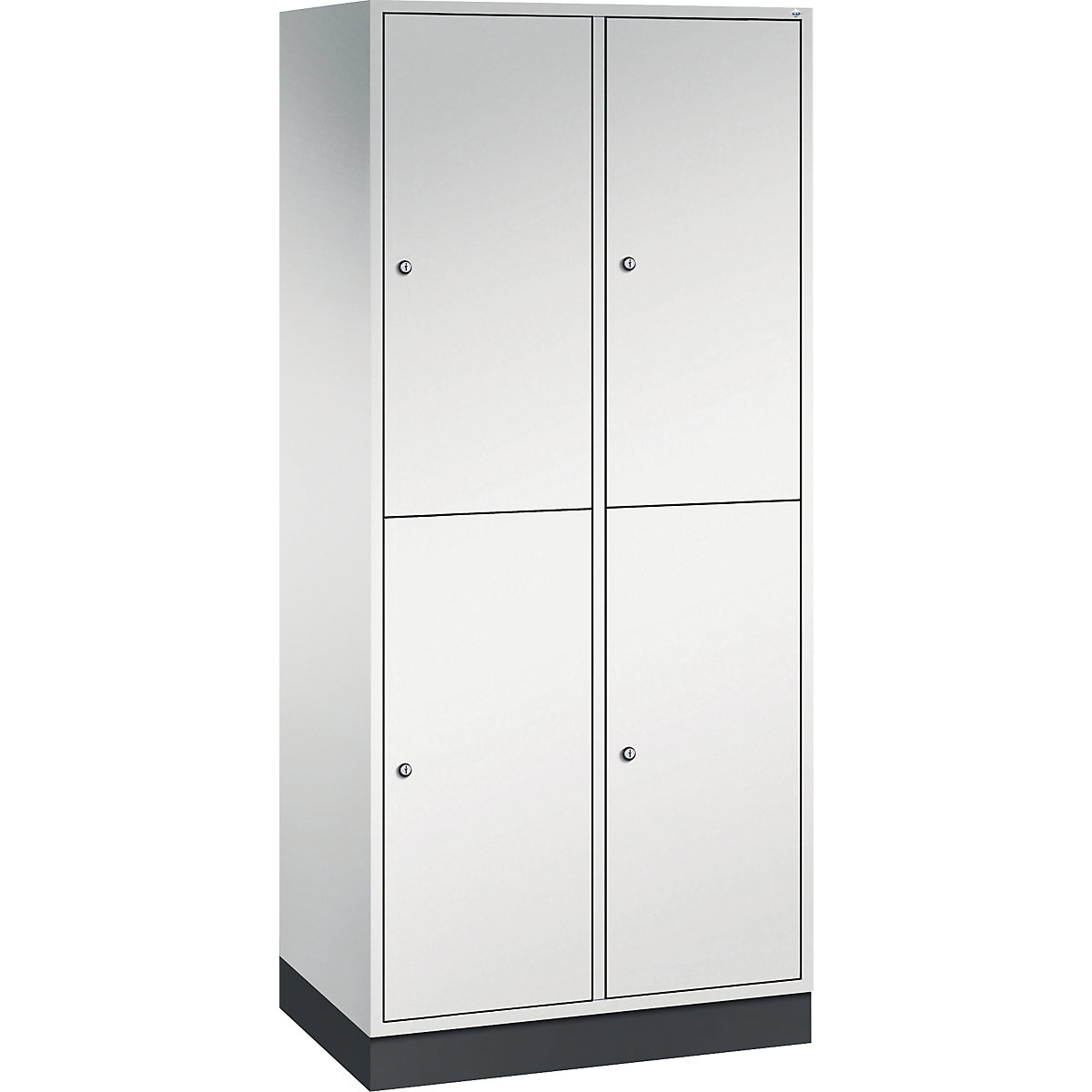 Armadietto a due piani Intro – C+P, 2 scomparti, grigio chiaro, largh. x prof. 820 x 500 mm-0