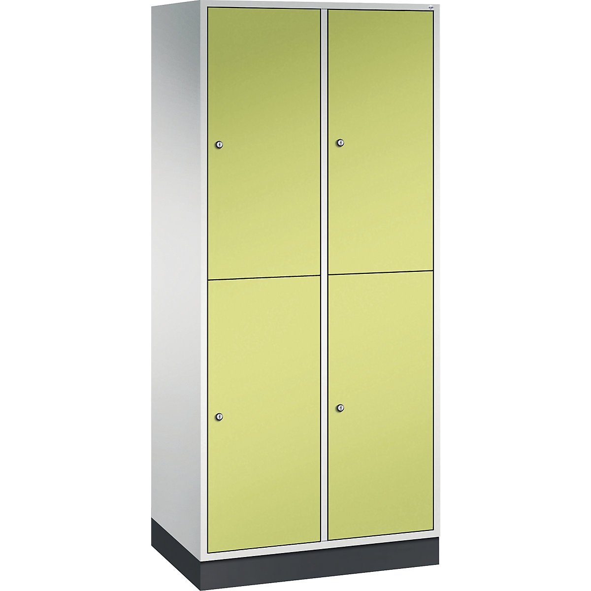Armadietto a due piani Intro – C+P, 2 scomparti, grigio chiaro / verdino, largh. x prof. 820 x 500 mm-0