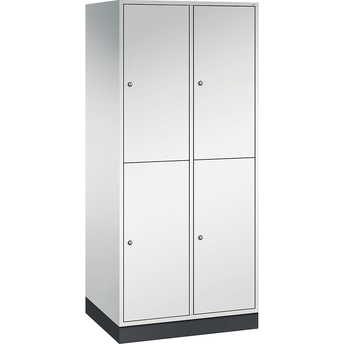 Armadietto a due piani Intro – C+P, 2 scomparti, grigio chiaro, largh. x prof. 820 x 600 mm-0