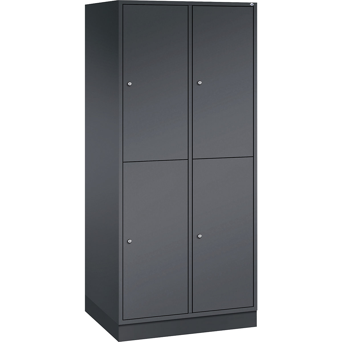 Armadietto a due piani Intro – C+P, 2 scomparti, grigio nerastro, largh. x prof. 820 x 600 mm-0