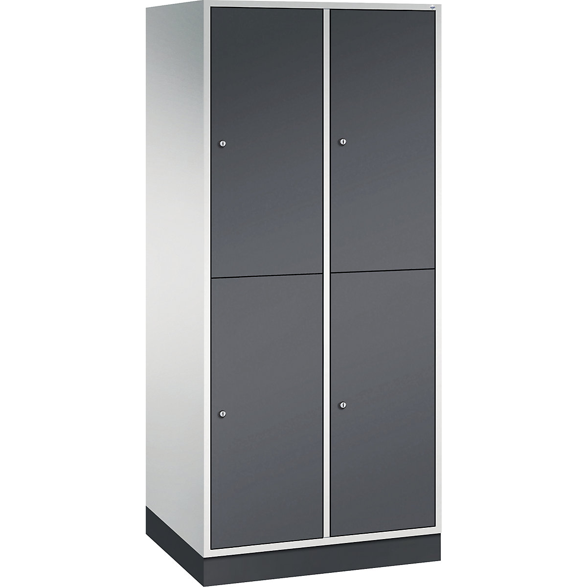 Armadietto a due piani Intro – C+P, 2 scomparti, grigio chiaro / grigio nerastro, largh. x prof. 820 x 600 mm-0