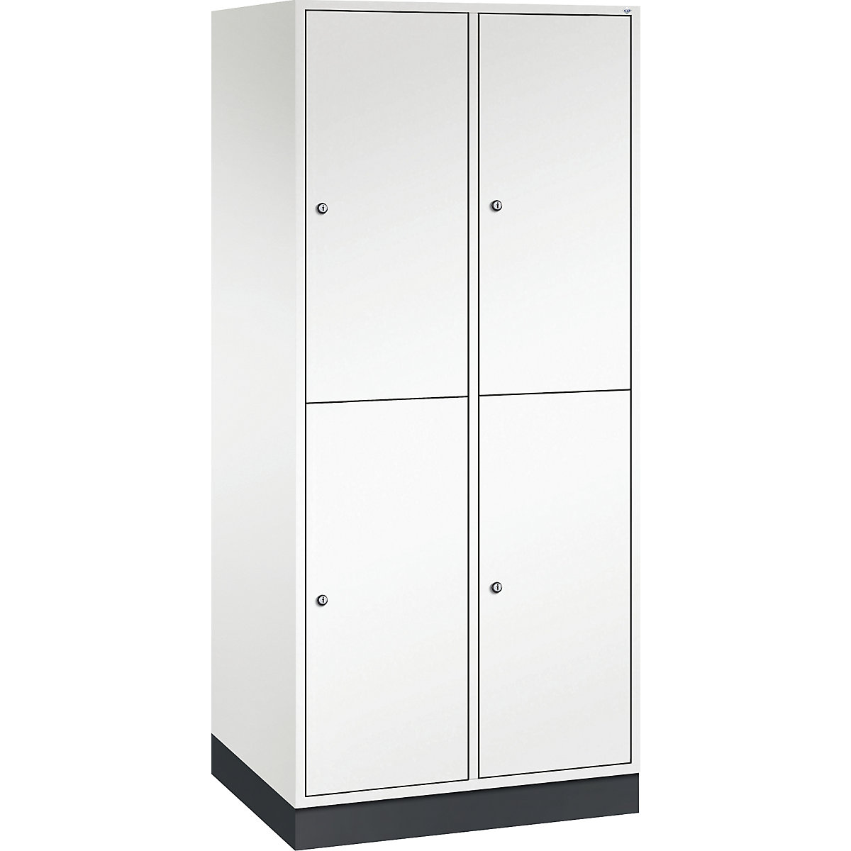 Armadietto a due piani Intro – C+P, 2 scomparti, bianco puro, largh. x prof. 820 x 600 mm-0
