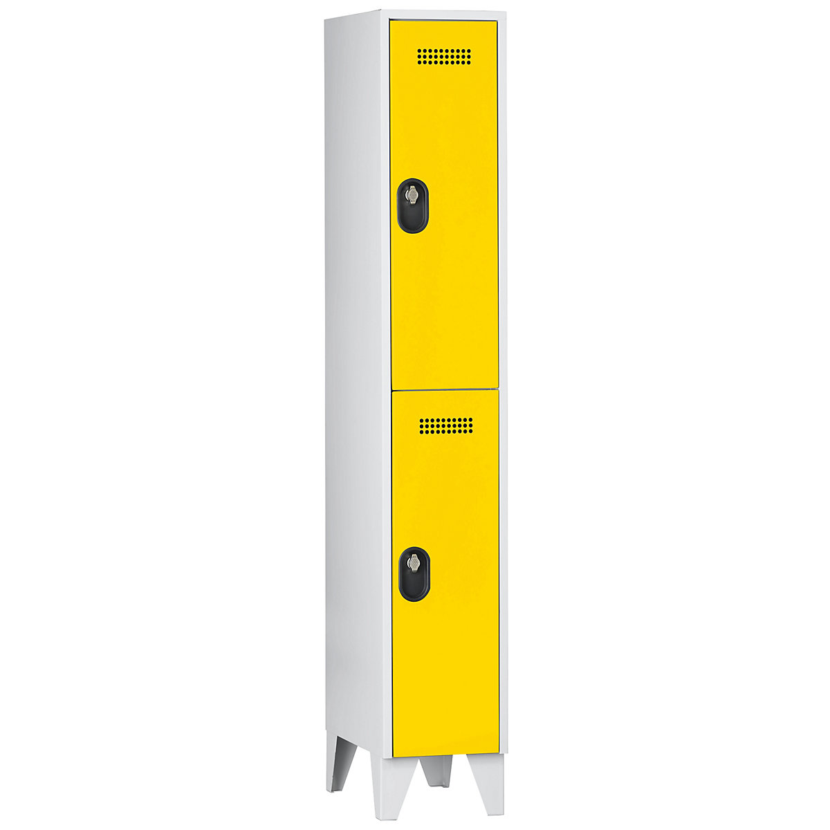 Armadietto a due piani Köln – Wolf, 1 scomparto, grigio chiaro / giallo zinco, 300 mm-0