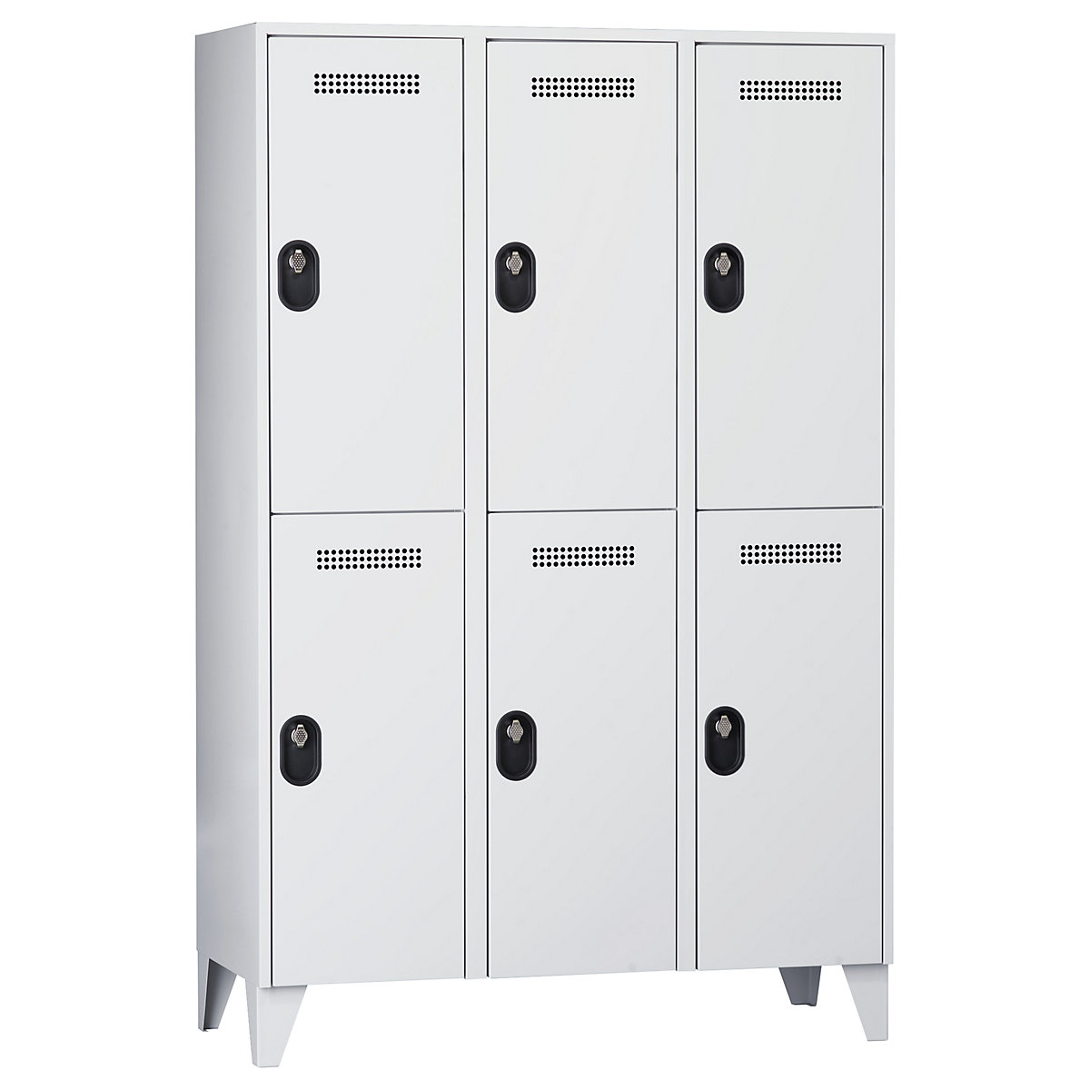Armadietto a due piani Köln – Wolf, 3 scomparti, grigio chiaro, 1200 mm-0