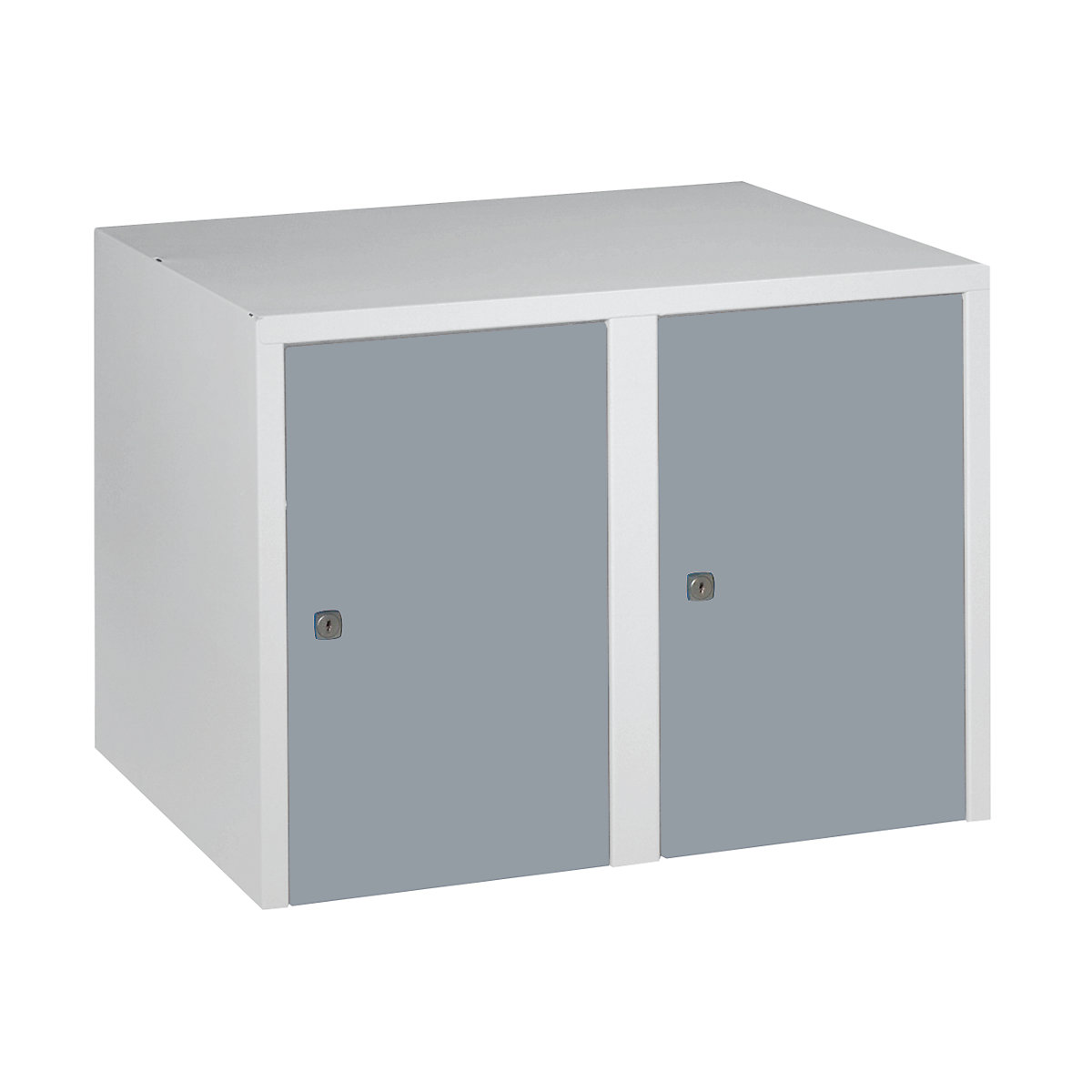 Armadietto sovrapponibile München – Wolf, 2 scomparti, grigio argento, larghezza 600 mm-0
