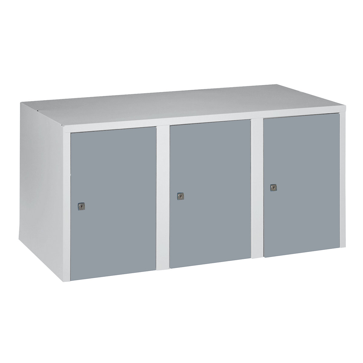 Armadietto sovrapponibile München – Wolf, 3 scomparti, grigio argento, larghezza 900 mm-0