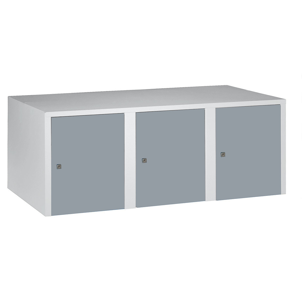 Armadietto sovrapponibile München – Wolf, 3 scomparti, grigio argento, larghezza 1200 mm-0