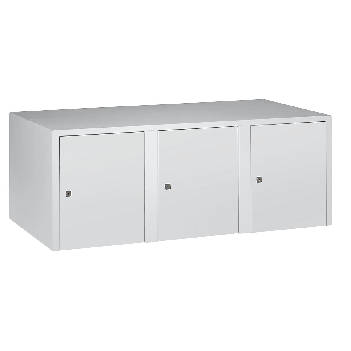 Armadietto sovrapponibile München – Wolf, 3 scomparti, grigio chiaro, larghezza 1200 mm-0