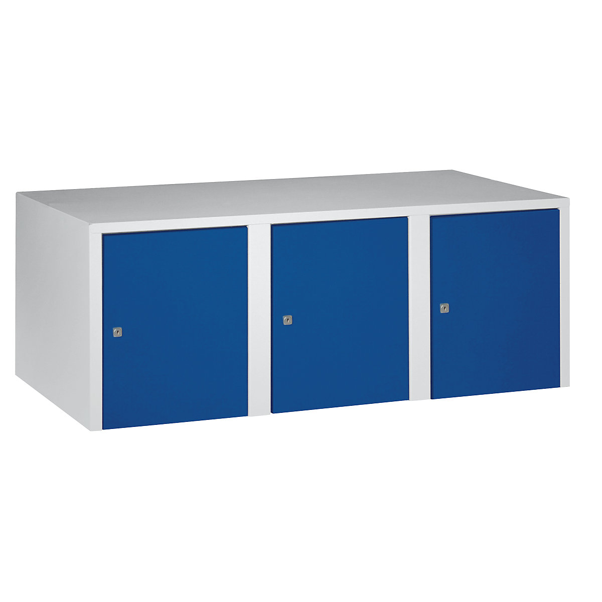 Armadietto sovrapponibile München – Wolf, 3 scomparti, blu genziana, larghezza 1200 mm-0