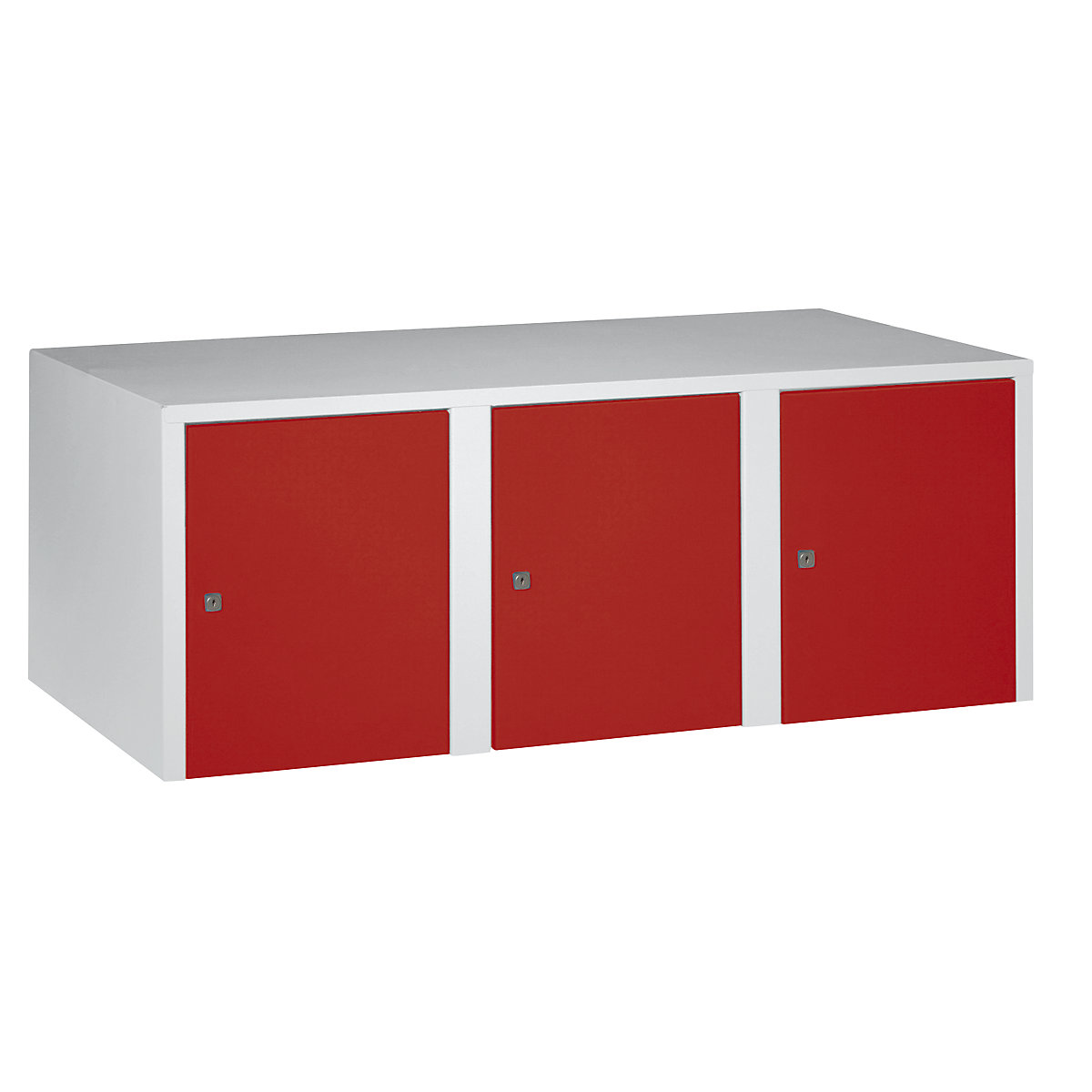 Armadietto sovrapponibile München – Wolf, 3 scomparti, rosso fuoco, larghezza 1200 mm-0