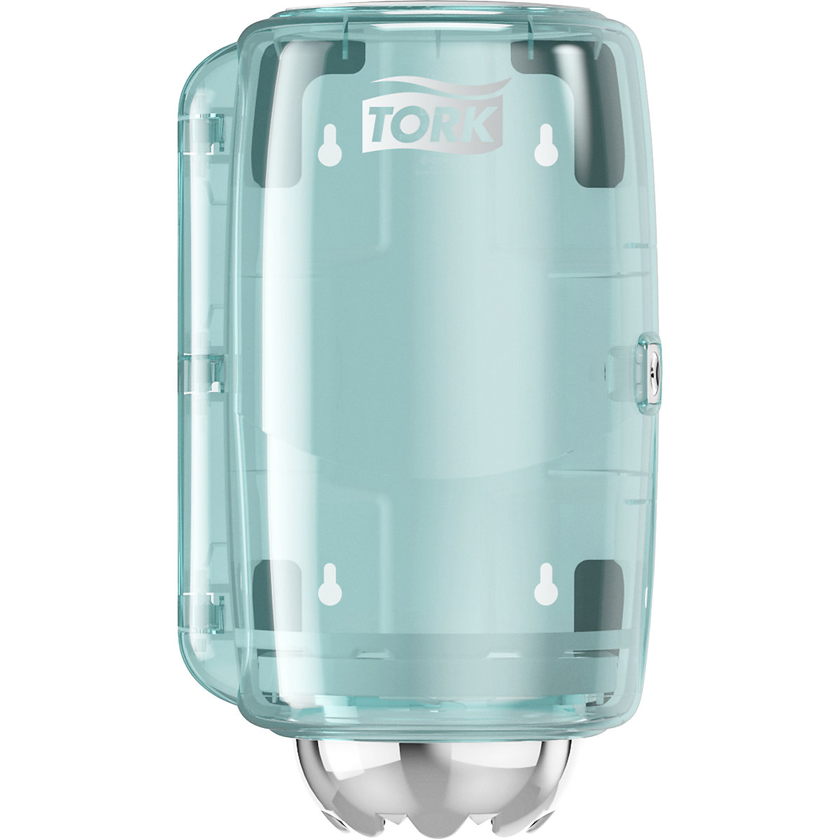 Dispenser per asciugamani e salviettine – TORK, con svolgimento interno, alt. x largh. x prof. 333 x 193 x 172 mm, turchese / bianco-0