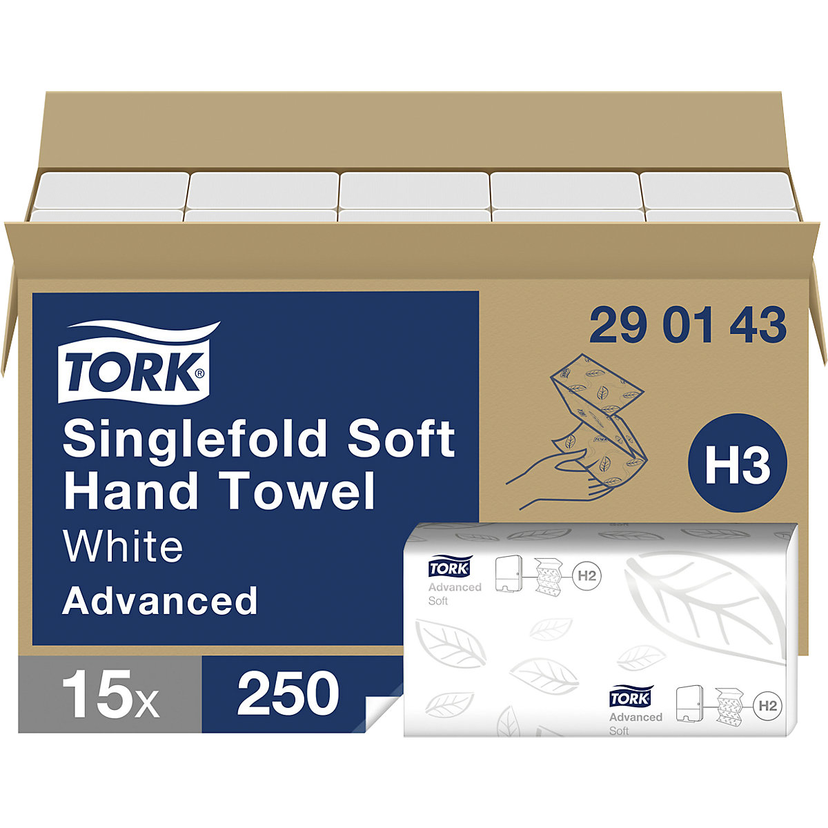 Morbidi asciugamani piegati a V – TORK, conf. da 3750 pz., bianco, lungh. x largh. 230 x 226 mm-0
