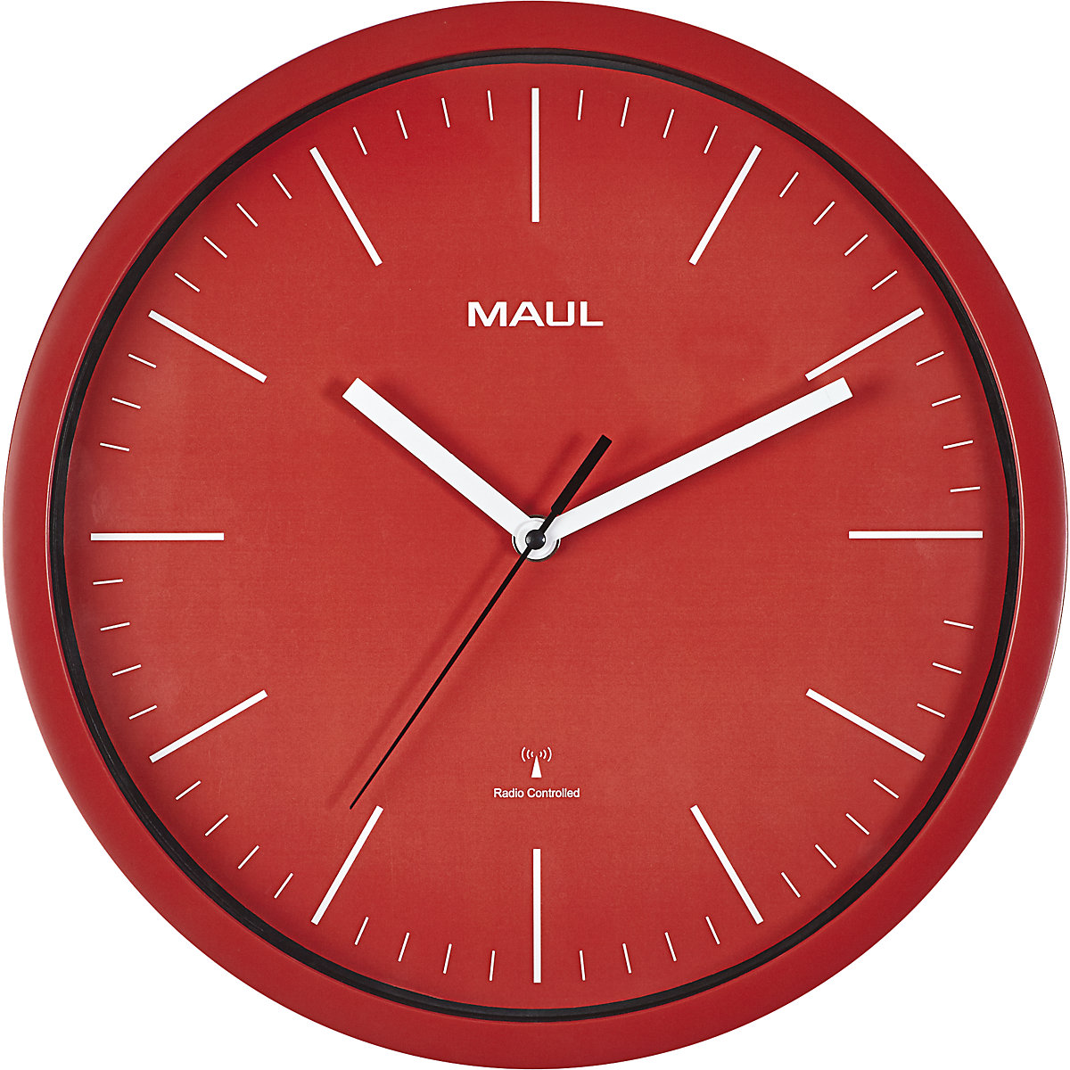 Orologio da parete MAULjump – MAUL, orologio radiocontrollato, rosso-0